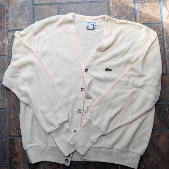 Vintage Cream Izod Lacoste cardigan cardigan - Picture 1 of 7